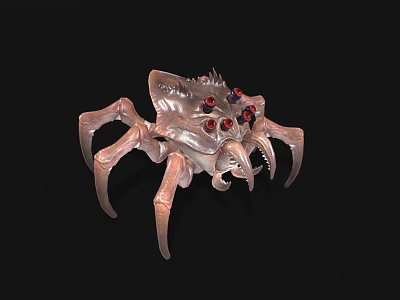 Transparent Spider Like Creature With Red Eyes Multiple Legs And Sci Fi Design 3d model