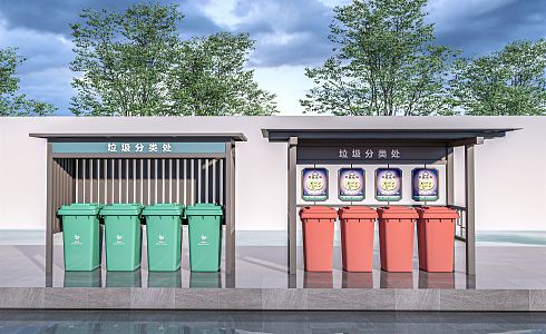 Modern Trash Bin Sorting Trash Bin Sorting Trash Bin Trash Station Trash Bin 3d model