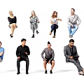 Modern multi-seated character combinations 3d model