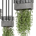 Modern hanging basket hanging plant 3d model