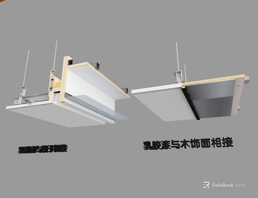 Hardware Tools for Connecting Plastic Strips and Wood Veneer Installation Details 3d model 