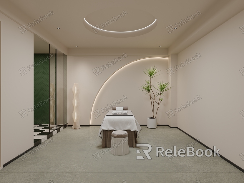 Tea Table Massage Bed Tea Room model