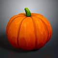 Fresh Orange Pumpkin With Green Stem Ripe Whole And Healthy Appearance