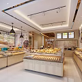 Sweet Shop Interior Design With Display Cases Fresh Pastries And Decorative Paintings