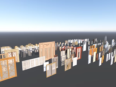 Jane European windows building doors and windows 3d model