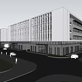 modern factory building multi-storey factory building 3d model