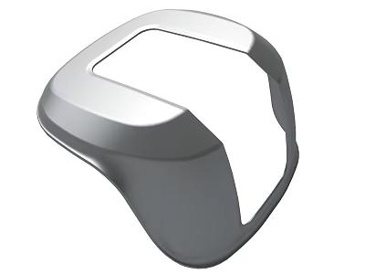 Silver Streamlined Housing Component With Sleek Curved Design And Smooth Surface 3d model