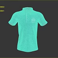 Turquoise Short Sleeve Polo Shirt With Pink Collar Cuffs And White Logo