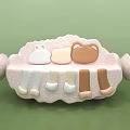 Pink Public Chair With Wavy Design Colorful Cushions And Small Foot Shaped Supports