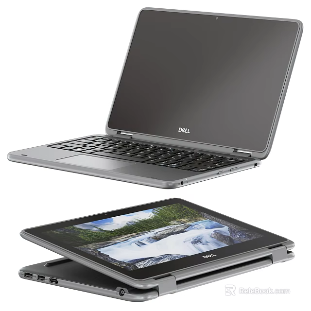 Dell 2 in 1 Convertible Laptop with Tablet Mode and Sleek Design 3d model 