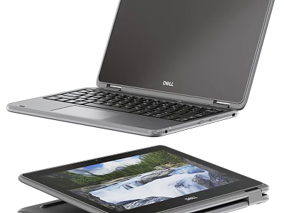 Dell 2 in 1 Convertible Laptop with Tablet Mode and Sleek Design 3d model