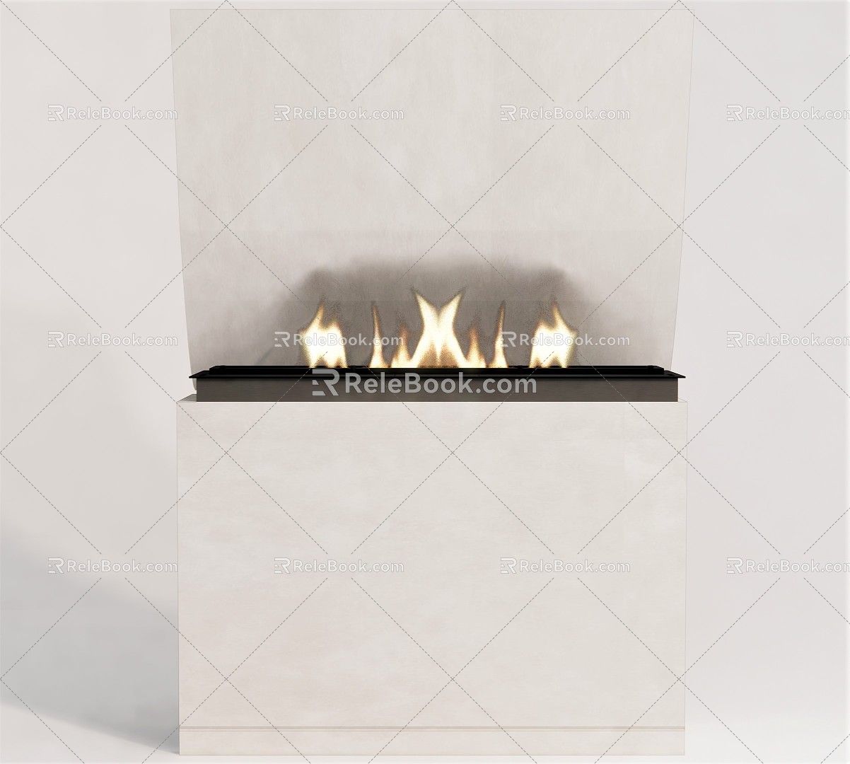 Modern Fireplace Flame 3d model