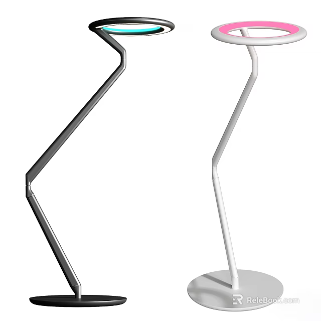 Sleek Modern Floor Lamp Design With Silver And White Metal Structure For Home Decor 3d model 