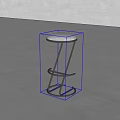 Modern Light Gray Upholstered Bar Stool With Sleek Metal Frame And Circular Base 3d model