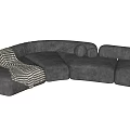 Modern Curved Sofa Multiplayer Sofa 3d model