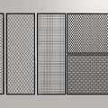 Modern barbed wire fence iron net 3d model