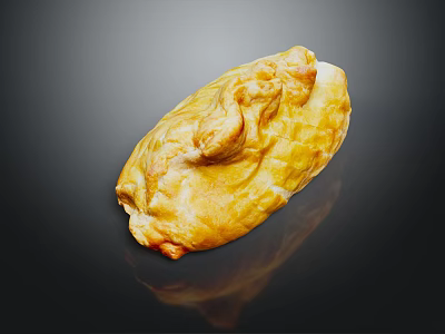 Golden Roast Chicken With Crispy Skin And Glistening Texture On Black Surface 3d model