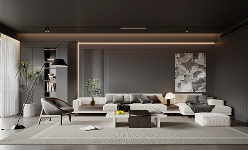 Modern Living Room Milotti 3d model