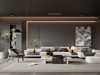 Modern Living Room Milotti 3d model