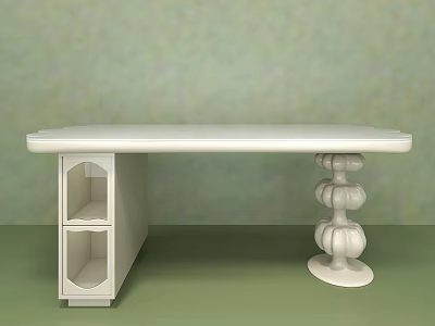 Cream Style Dining Table Table Open Window Dining Table Alien Table Long Table 3d model
