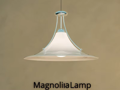 Elegant Modern Magnolia Lamp Pendant Light With White Shade And Metal Frame 3d model