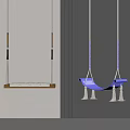Wooden Hanging Swing Chair With Rope Suspension And Decorative Tassels