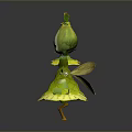 Plant Fairy Character With Green Leaf Decoration And Flower Petal Dress Design