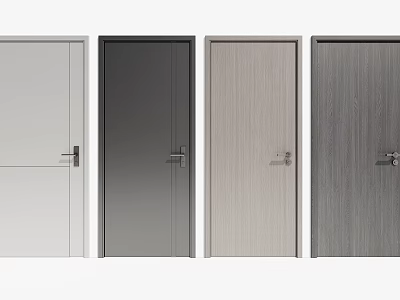 Modern Swing Doors In Various Colors And Materials For Home Interior 3d model