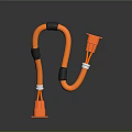 Orange Durable Industrial Flexible Hose With Black Clamps And Orange End Connectors