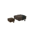 Plush Velvet Tufted Ottoman With Soft Blanket In Neutral Hues For Living Room Decor