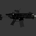 Tactical Military Assault Rifle With Scope Black Finish And Tactical Accessories