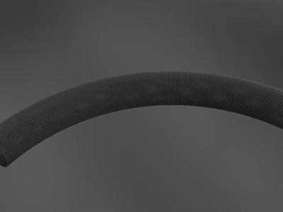 Black Curved Detailed Textured Object With Smooth Surface And Gray Background 3d model