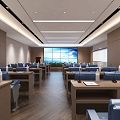 Modern conference room with large screen 3d model