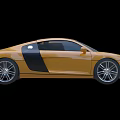 Yellow Audi Sports Car Featuring Sleek Design Black Wheels And Windows