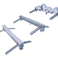 Three Different Modern Landscape Bridge Designs With Geometric Structures And Steel Frames