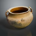 Ancient Artistic Carved Pottery Jar With Intricate Patterns And Decorative Handles