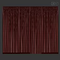 Gray Textured Curtains With White Sheer Layer For Modern Window Decoration 3d model