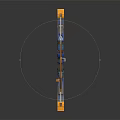 Blue And Gold Decorative Bow With Arrow And Intricate Design Details