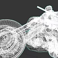 Futuristic Game Movie Character Riding Motorcycle With Red Helmet And Mechanical Design