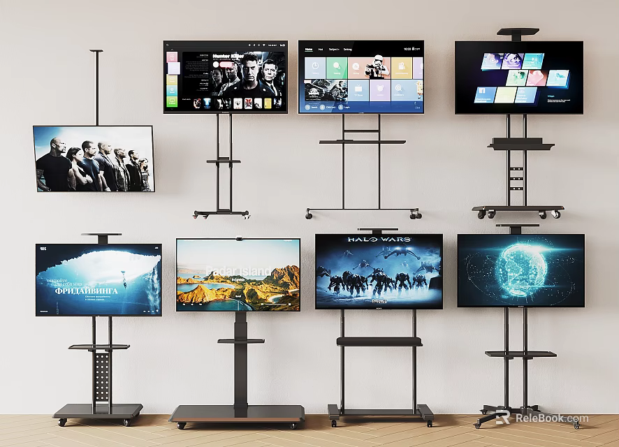 Iron Art TV Stands With Various Designs On 3d model