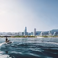 Aerial Urban Planning With High Rise Buildings Green Spaces Waterfront And Road Networks