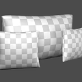 Three Decorative Pillows with Large Center and Small Side Sizes Featuring Classic Checkerboard Pattern Design 3d model
