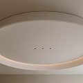 Modern Circular Ceiling Design With Recessed Spotlights And LED Strip Lighting