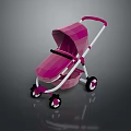 Pink Baby Stroller With Modern Design Stylish Handle And Functional Wheels