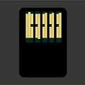 Black Electronic Card Tray With Gold And Green Metal Contacts For Devices