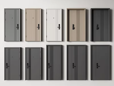 Anti-theft door entry door password door child and mother door entry door 3d model