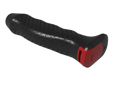 Ergonomic Non Slip Black Handle Grip With Red End Textured Surface 3d model