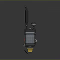 Industrial Mechanical Equipment With Black Body Red Components Yellow Base Long Tube And Square Box