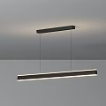 Modern Linear Pendant Light With Black Frame And LED Illumination Design 3d model