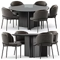 Modern Grey Upholstered Dining Chair With Slender Black Metal Legs For Stylish Home Dining Space